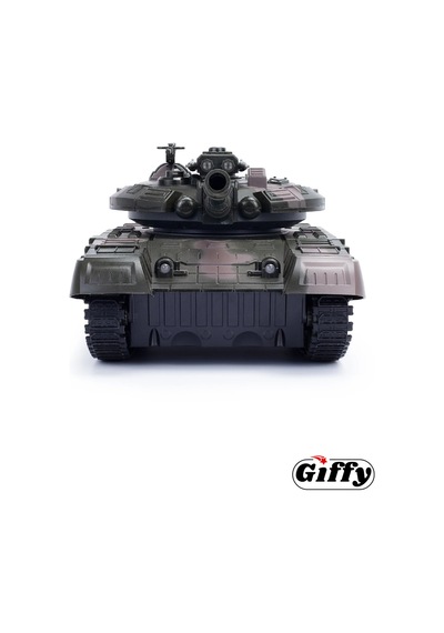 Oyuncak Şarjlı Uzaktan Kumandalı Rc Tank 33 Cm 360 Döner Gövde Işıklı Sesli Atış Efektli Yeşil