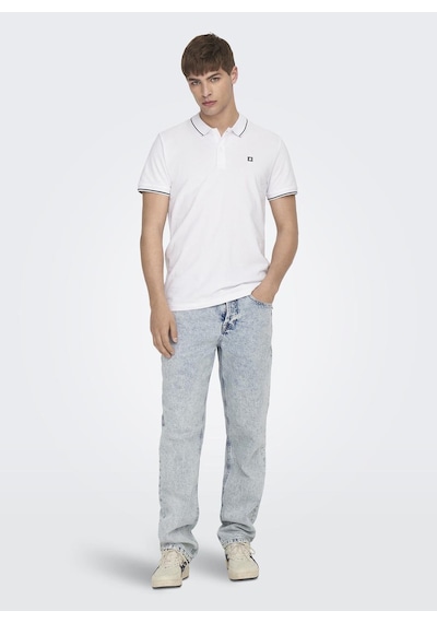 Only & Sons Erkek Beyaz Onsfletcher Life Slim Ss Polo Tişört - 22024827