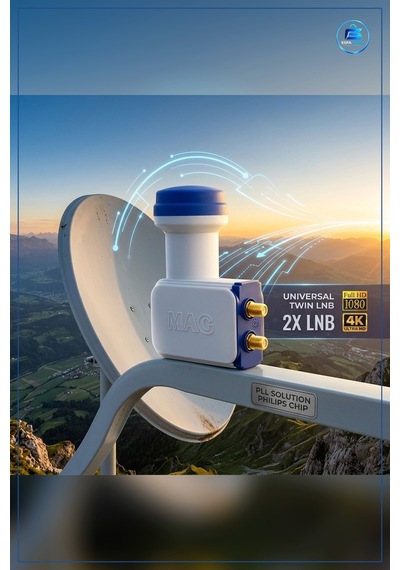 Twin Lnb Universal 0.1 Db Full Hd 3d Uydu Çanağı Çift Çıkışlı Çok