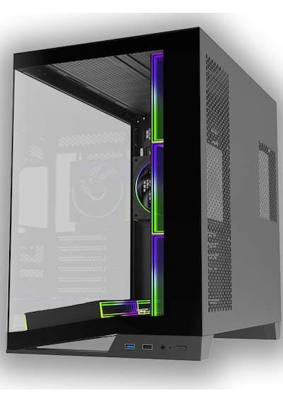 Gameline Leon V2 Grand Premium 7x ARGB PWM Fan Ultra Airflow ATX Gaming Bilgisayar Kasası Siyah