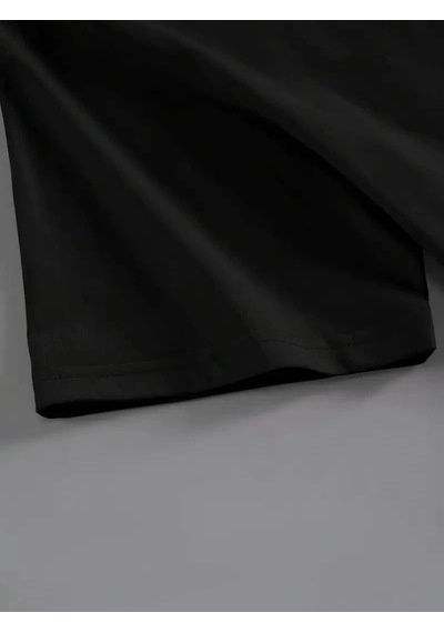Freedom Storee Kadın Brooklyn Baskılı Tişört Kısa Kol Bisiklet Yaka Oversize T-shirt - Siyah Çok Renkli