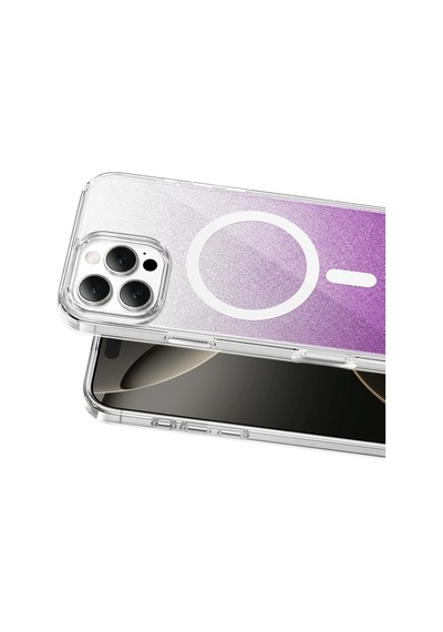 Onegif Apple iPhone Uyumlu 16 Pro Max Sora Simli Magsafe - Kapak - Mor