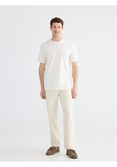 Lcwaıkıkı Classic Ekru %100 Pamuk Regular Fit Basic Tişört