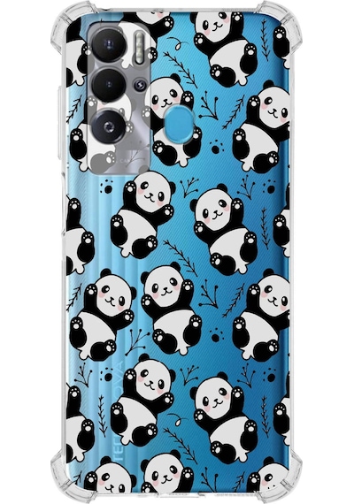 Tecno Pova Neo Uyumlu Köşe Korumalı Panda Tasarımlı Şeffaf Airbag Silikon Kılıf Şeffaf