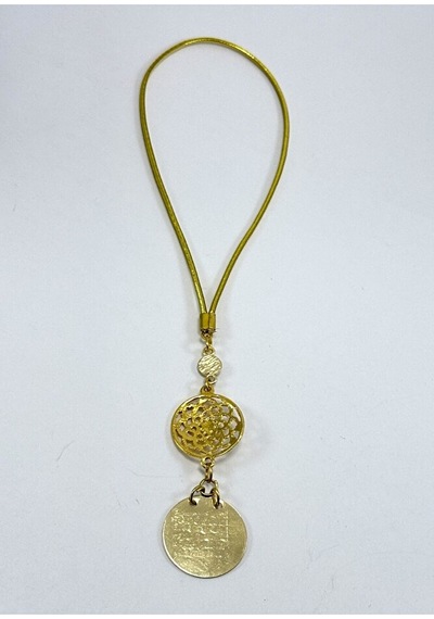Parlak Taşlı Küçük Nazar Ve Lotus Çiçeği Detaylı Metal Ayetel Kü