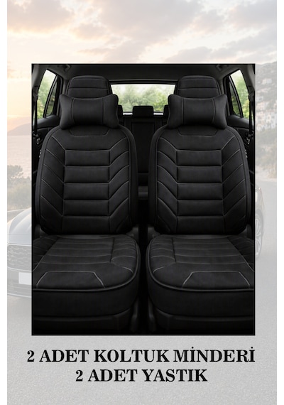 Skoda Superb 2009 Uyumlu Premium Siyah Renk Lüks 2 Adet Minder Ve Yastık