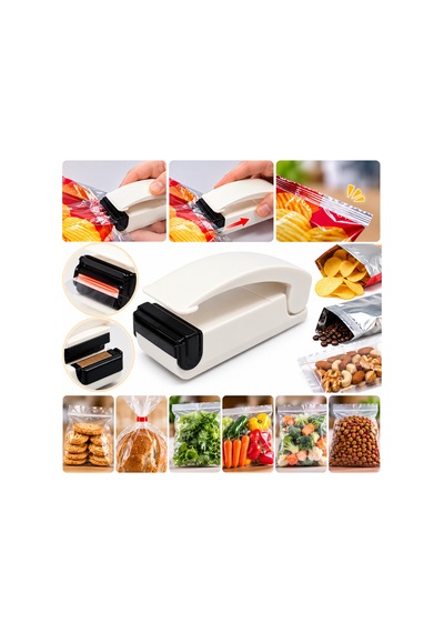 Handy Sealer Pratik Poşet Kapatıcı Isı İle Güvenli Kapatma Beyaz