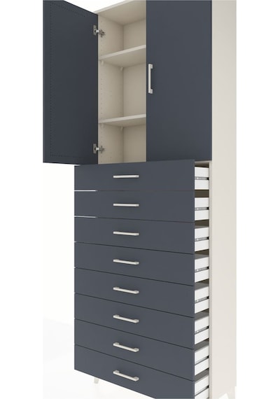 Arges Dolap 3 Raflı 8 Çekmeceli 2 Kapaklı 88x30x243 Aytaşı-an... Aytaşı