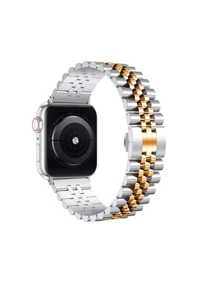 For Apple Watch Uyumlu 7 6 Se 5 4 3 2 1 - 38 / 40 / 41 Mm Metal Kordon Rolex Style Kayış Jubilee Bilezik