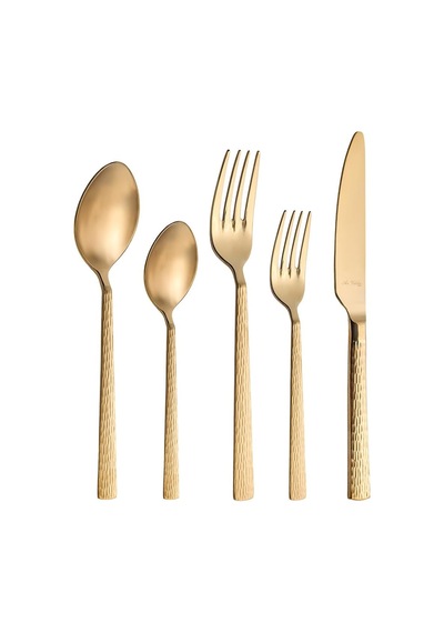 Aryıldız Piero Gold Yarı Mat 60 Parça 12 Kişilik Çatal Kaşık Bıçak Takımı Çok Renkli