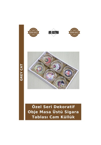 Özel Seri Dekoratif Obje Masa Üstü Sigara Tablası Cam Küllük
