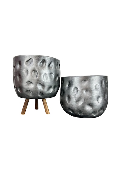 Bitki Tasarımı Ev Dekorasyon Aksesuar Gümüş Desenli Toprak Saksı Saksılık Salon Çiçeklik İkili Set Ayaksız - 3 Ayaklı- 19 CM Bitki Tasarımı Ev Dekorasyon Aksesuar Gümüş Desenli Toprak Saksı Saksılık Salon Çiçeklik İkili Set Ayaksız - 3 Ayaklı- 19 CM