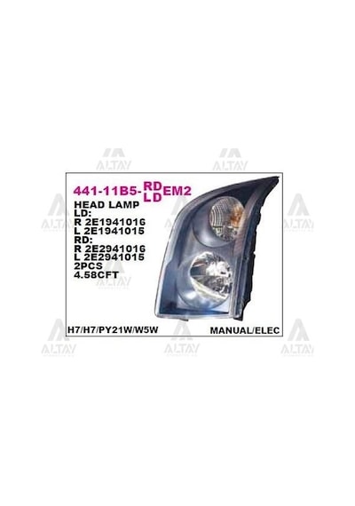 DEPO 44111B5LLDEM2 Far Sol - Sinyal Crafter 06- Elektrikli H7-H7