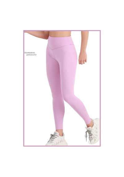 Missmaral Kadın Llla Yüksek Bel Toparlayıcı Tayt Tam Boy Dalgıç Örme Kumaş Casual & Comfort 102101 Lila
