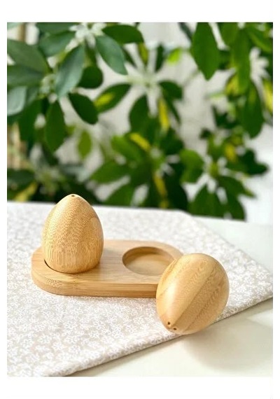 Bambu Standlı Yumurta Tuzluk&biberlik