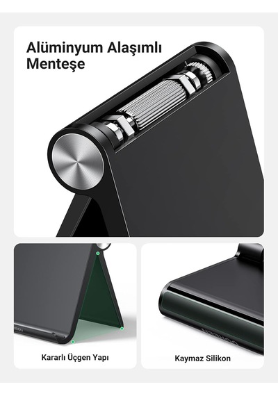 Katlanabilir Tablet Standı İpad Mediapad İle Uyumlu Tablet Tutacağı Surface Galaxy Tab İphone Siyah