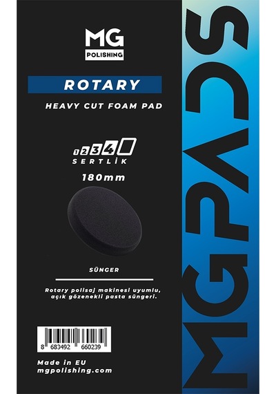 Mg Pads Rotary Ağır Kesim Kalın Pasta Süngeri Gri - 180 Mm