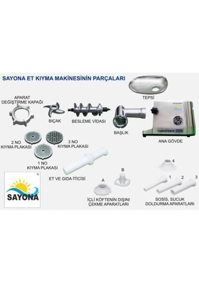 Sayona 1800 Watt Et Kıyma Makinesi