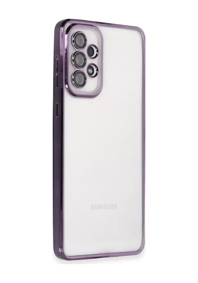 Samsung Uyumlu  A53 5g Kılıf Lensli Silikon - Mor