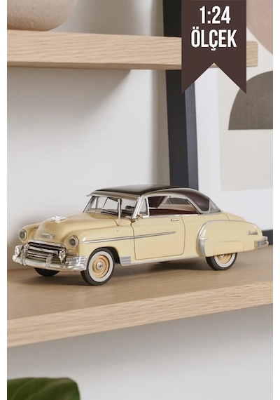 Bej 1:24 Ölçek Die Cast İnce Detay 1950 Chevy Bel Air Oyuncak Metal Klasik Koleksiyon Model Araba Çok Renkli