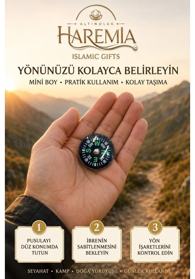 Mini Pusula 360 Yön Göstergeli Taşınabilir Kamp Seyahat Pusulası