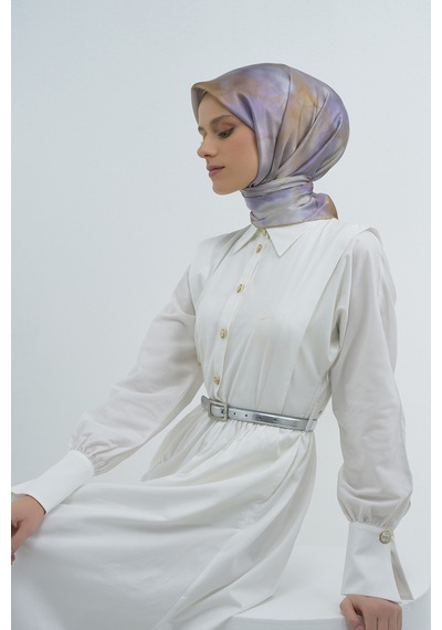 Armine Saf İpek Sura Eşarp-2026 İlkbahar-yaz- 95010d Lila-yeşil