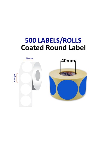 Kuşe Renkli Zemin Baskılı 40mm Çap Etiket 500 Adet