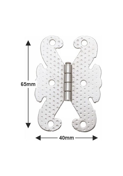 Kelebek Menteşe Metal 40 65mm Nikel 2 Adet Gümüş