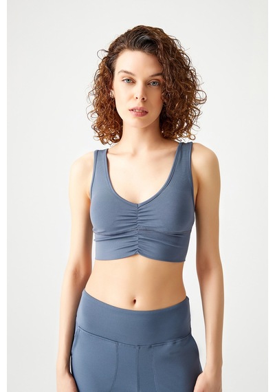 Los Ojos Antrasit Hafif Destekli Kaplı Önü Büzgülü Crop Top Büstiyer Low Scoop Antrasit Los Ojos Antrasit Hafif Destekli Kaplı Önü Büzgülü Crop Top Büstiyer Low Scoop Antrasit