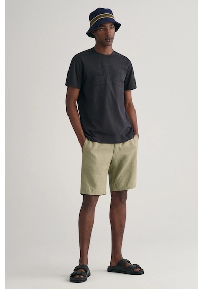 Gant Erkek Relaxed Fit Keten Şort - Yeşil Gri