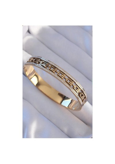 316l Çelik Gold Renk Zircon Taşlı Kelepçe Bileklik Gold - 679427653 Gold