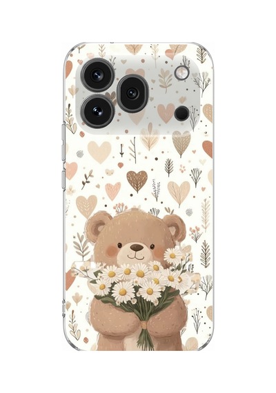 Honor 600 Pro Uyumlu Romantik Sevimli Ayıcık Baskılı Silikon Kılıf Renkli
