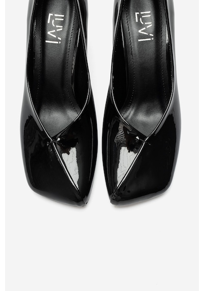 Luvi Shoes Hertz Siyah Rugan Kadın Topuklu Ayakkabı