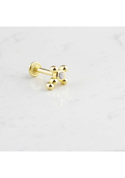 Glorria Altın Tektaştragus Piercing Sarı
