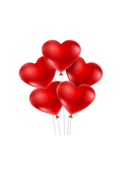 Balon Kalp Şekilli Balon - 10 Adet Çok Renkli
