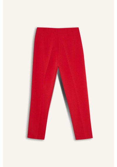 Defacto Carrot Fit Fermuarlı Yüksek Bel Dar Paça Crop Pantolon C2466ax25aurd79 Kırmızı-rd79
