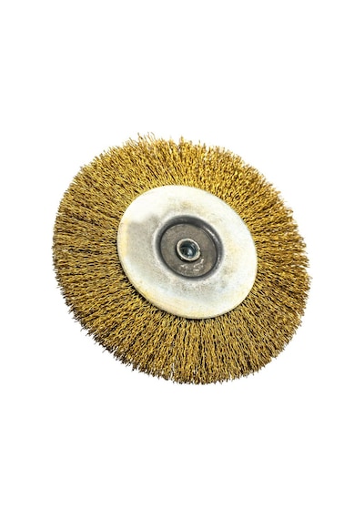 6240 Pimli Saçaklı Dairesel Tel Fırça Sarı Telli 100 Mm