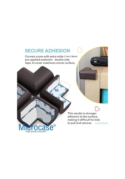 Microcase 3m Yapıştırmalı Sünger Bebek Ve Çocuk Köşe Kenar Koruyucu 10in1 Set - Al5235 Siyah Genel