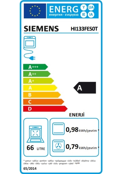 Siemens HI133FES0T 66 LT Buhar Destekli Ankastre Fırın