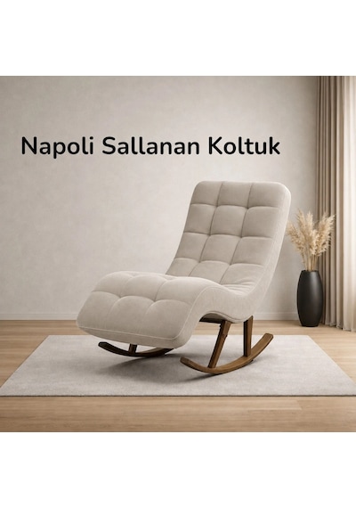 Smarto Relax Napoli Sallanan Ergonomik Dinlenme Koltuğu Tv Koltuğu Berjer Ekru