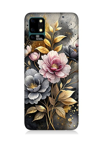 Reeder S19 Max Uyumlu Altın Çiçekler Desenli Silikon Kılıf