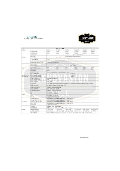 Exelon  Modifiye Sinüs 2000w 12v İnverter