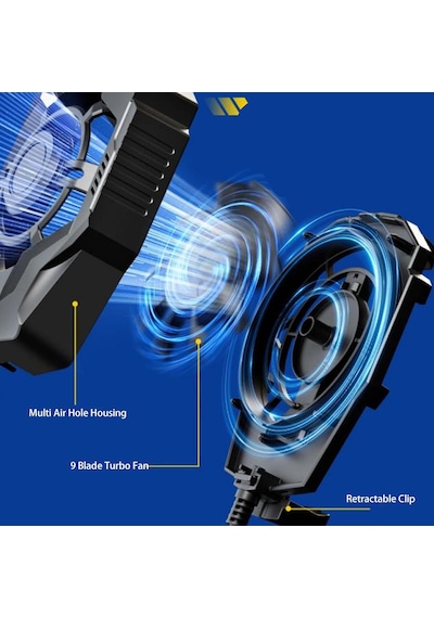 Gaming Cep Telefon Hava Soğutma Fanı 5500 Rpm Radyatör Soğutucu