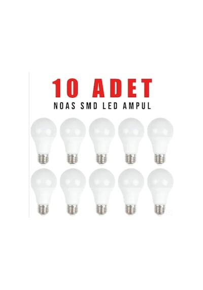 Noas Led Ampul - 9W Led Ampul E27 - Parlak Tasarruflu Led Ampul 10 Adet