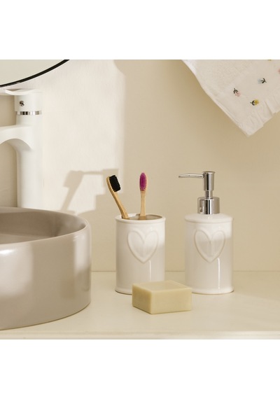 Karaca Home Amour 2li Banyo Aksesuar Seti Beyaz
