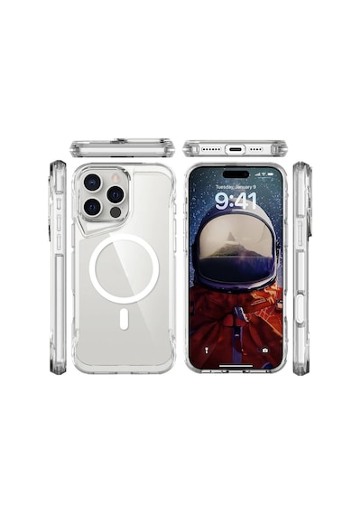 Zore Apple Uyumlu iPhone 16 Pro Max Kılıf Msra Magsafe Şarj Özellikli T-max Magsafe Kapak-şeffaf Şeffaf