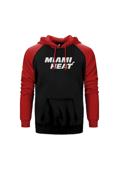 Miami Heat White Kırmızı Renk Reglan Kol Kapşonlu Sweatshirt Kırmızı