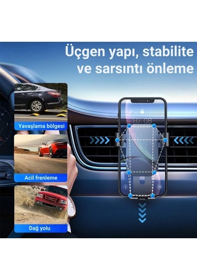 Metal Age Sarsılmaz Havalandırma İçin Ayarlanabilir Metal Araç İçi Telefon Tutucu Araç Tutucu 2 Mixed