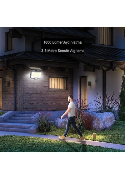 Upway Solar 168 Led Güneş Enerjili Kumandalı Kablolu 3 Modlu Duvar Lambası