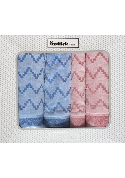 Özdilek Juliette Best Set Hamam Takımı Mavi-pembe Çok Renkli